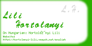 lili hortolanyi business card